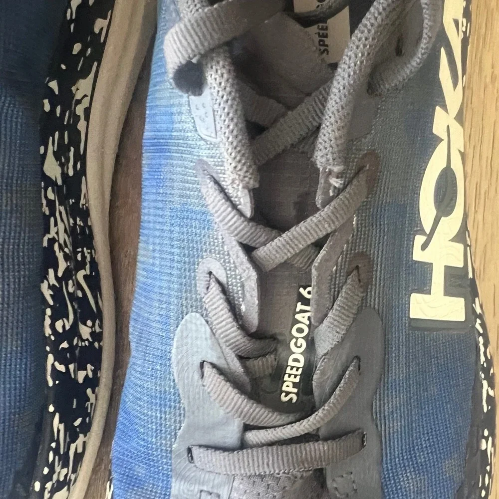 Hoka Speedgoat 5 Trail Running Shoes Blue White Speckled  Mens Size 12